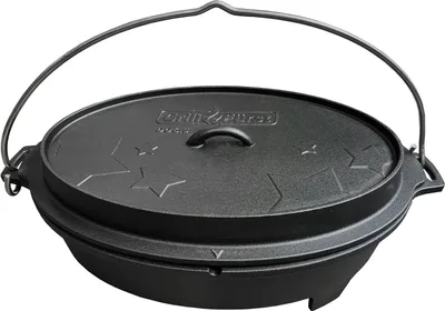 Produktbild von Grillfürst Dutch Oven BBQ Gusseisen Topf Feuertopf Schmortopf Bräter 6,4 Liter Campingtopf