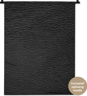 Produktbild von MuchoWow® Wandteppich Wandbehang Leder - Lederoptik - Schwarz - Grau 60x80 cm Tapisserie Dekoration Wandtuch - Decke - Wandtücher - Wohne