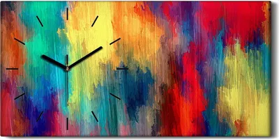 Produktbild von Küchenuhr Bürouhr Leinwand Uhr 60x30 Foto Wandbild Abstrakte Kunst Malerei - schwarze Hände