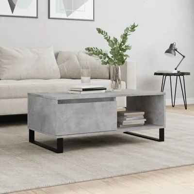 Image de Maison Exclusive - Table basse gris béton 90x50x36,5 cm Matériau dérivé du bois