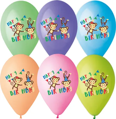 Produktbild von Karaloon 6 Ballons / Balloons "Monkey Birthday"