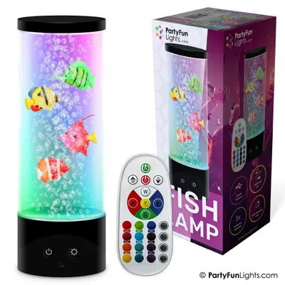 Immagine prodotto di PartyFunLights Lampada a forma di pesce che cambia colore con bolle, USB e a batteria