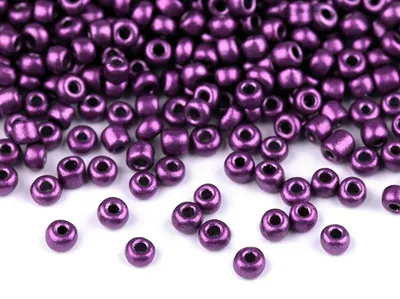 Rocailles Glasperlen 50g, 8/0 3mm violett metallic