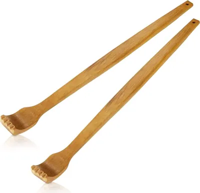 Produktbild von 2 Stück Holz Rückenkratzer Handheld Manuell Rücken Massagegerät Langer Rückenkratzer für Sofortige Linderung von Juckreiz Körper Entspannung