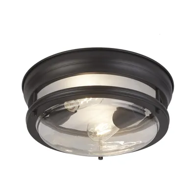 Obrázek produktu pro Glasgow 2Lt Flush - Black & Glass, IP44