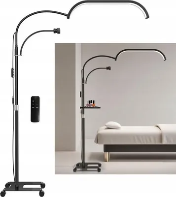 Zdjęcie produktu dla Lampa LED Kosmetyczna Bezcieniowa Moon Stojąca + Kółka 45W Marinelli GX520R / Czarny