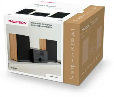 Produktbild von Thomson Bluetooth Kompaktanlage Micro MIC123DABBT DAB+ CD Player USB Radio schwarz braun TH389999