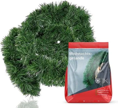 Produktbild von Famanu Weihnachtsgirlande grün 10 Meter - künstliche dekorative Girlande 10 cm