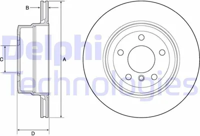 Produktbild von 2x DELPHI Bremsscheibe BG4695C für BMW 5 Limousine (E60) 5 Touring (E61) 86mm