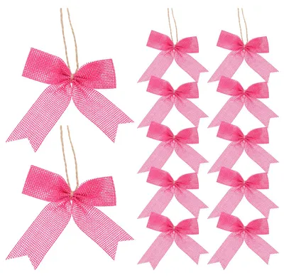 Produktbild von Dekoschleifen - 7,5 cm - 12 Stück - Rosa - für Heimdekoration und Adventskranz