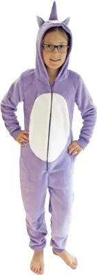 Produktbild von Kinder Karnevalskostüm Uni Jumpsuit Overall Onesie Schlafanzug in tollen Tier Motiven ; Einhorn , 152