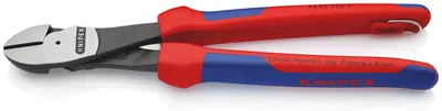 Produktbild von Knipex 74 02 250 T, Diagonale Zange, Abnutzungsresistent, Chrom-Vanadium-Stahl, Kunststoff, Blau, Rot, 250 mm