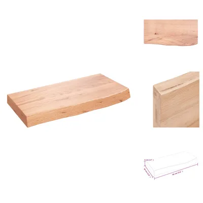Immagine prodotto di vidaXL Mensola a muro marrone chiaro 60x30x(2-6) cm in legno massiccio trattato con rovere - Mensole a muro