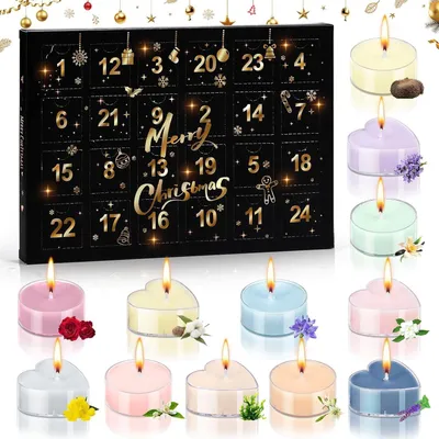 Imagen del producto de Velas Aromáticas Calendario de Adviento 2026 24 Velas Aromáticas de Cera de Soja Natural