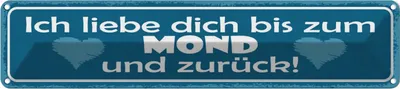 Produktbild von vianmo Blechschild 10x46 cm ich liebe dich bis zum Mond Dekoration