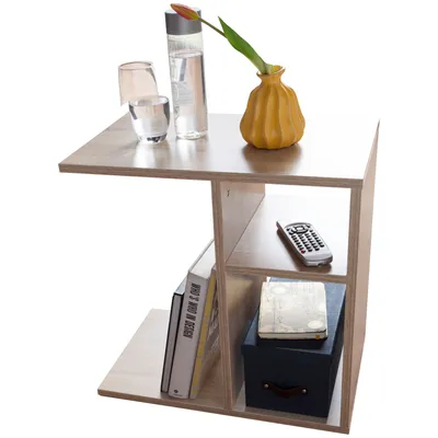 Produktbild von WOHNLING Beistelltisch 50x50x30 cm Holz Sonoma Anstelltisch Sofa Couchtisch klein modern Kleiner Wohnzimmertisch eckig Sofatisch Ablagetisch hoch