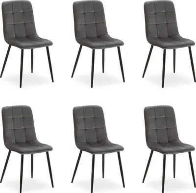 Image de Chaise Salle à Manger Lot de 6 Gris Design Moderne Chaises de Cuisine Chaises pas Cher Fauteuil Rembourrée