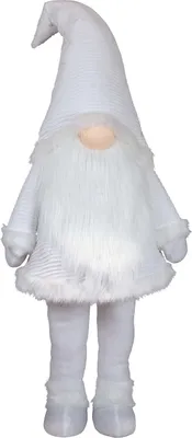 Produktbild von XXL wackelnder LED Wichtel 115cm (150cm) Weihnachten Deko Figur leuchtet Gnom weiß