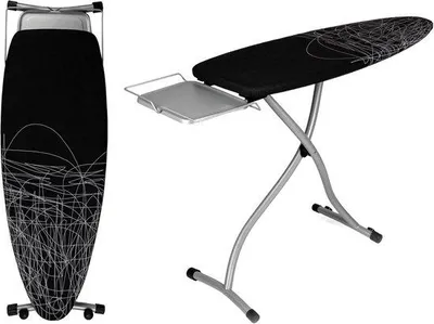 Produktbild von Famanu Bügelbrett verstellbar mit Antirutschfüßen und Bodenschutz - 130 x 47 cm