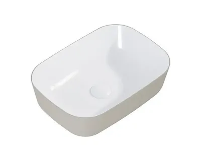 Produktbild von Jungborn Aufsatzwaschbecken 45.5x32.5 cm weiß hochglanz/fume matt