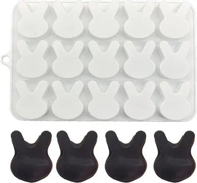 Obrázok produktu pre Silikónová forma Konijntje na čokoládové fondánové sušienky, 24 priehradiek, 32 x 40 mm