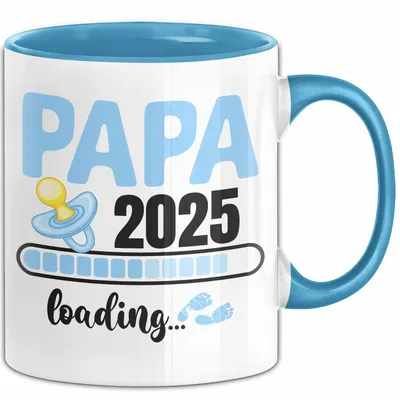 Produktbild von Trendation - Papa 2022 Loading Tasse Schwanger Schwangerschaftsverkündung Überraschung Du Wirst Vater (Blau)