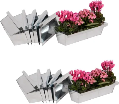 Produktbild von UNUS® Blumenkasten 12 Stück Balkonkasten Einsatz Europalette Pflanzkasten Zink