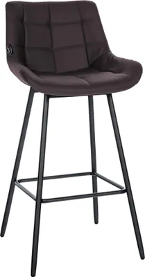 Obrázok produktu pre Moderná barová stolička - Stolička - pohodlné sedenie, zamat alebo Imitácia kože, robustná základňa | Farba: hnedá | Materiál: Imitácia kože