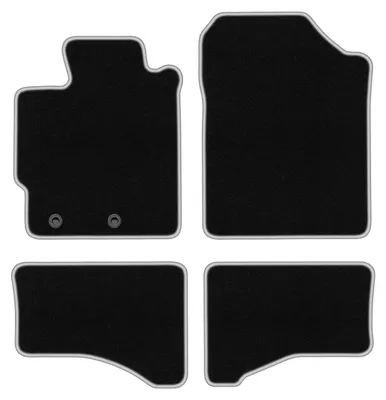 Produktbild von Fußmatten Velours Schwarz/Silber für Toyota Yaris IV Hybrid 2020- Set 4-tlg