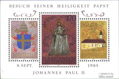 Produktbild von Briefmarken Liechtenstein 1985 Mi Block12 (kompl.Ausg.) gestempelt Papstbesuch