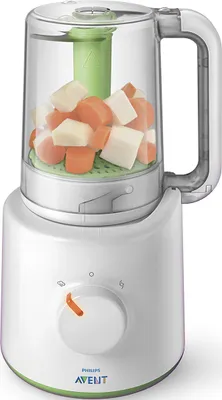 Produktbild von Philips AVENT Advanced SCF870/20 2-in-1 Dampfgarer und Mixer, Tischplatten-Mixer, 0,45 l, 0,7 m, 400 W, Grün, Weiß