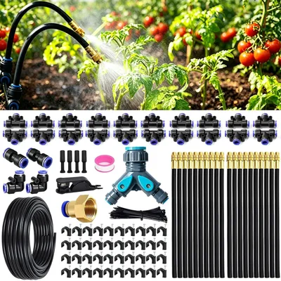 Image de Kit d'irrigation goutte à goutte de 20 mètres avec buses en laiton à 360°