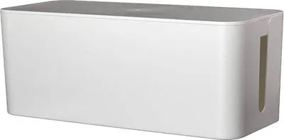 Zdjęcie produktu dla Plastikowa skrzynka na kable – 32,1 x 13,6 x 12,7 cm – organizer na kable i gniazdka – ukryte miejsce do przechowywania kabli i gniazdek
