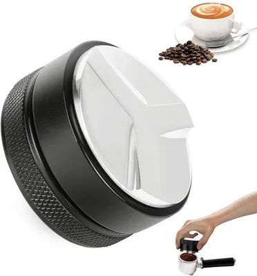 Produktbild von Kaffeeverteiler - 58 mm - Kaffeepreser - Kaffeestampfer - Kaffeeverteiler - Espressoverteiler - Espressomaschine - Kaffeeverteiler - Espresso-Tamper - Barista-Zubehör - Kaffeezubehör - Aluminiumlegierung und ABS - Rutschfest