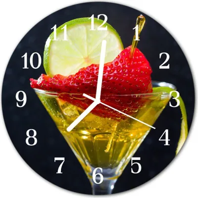 Produktbild von Glasuhr Wanduhr Küchenuhr Echt-Glas 30fi cm Cocktail mehrfarbig