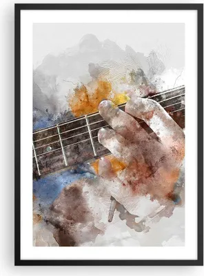 Produktbild von Gerahmtes Poster - Schwarzer Rahmen - Gitarre Musik - 50x70 cm - Wand Bild - Wanddeko - Wandbilder - Kunstposter - Wandposter - Bilderrahmen - Bilder - Kunstdruck - Wandbild - P2BPA50x70-3448