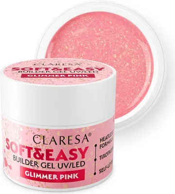 Produktbild von Claresa Keratin Soft Easy Builder Gel Glimmer Pink 12gr.