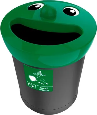 Produktbild von V-Part - Smiley Face Bin 52 Liter, food waste - MDPE   - Schwarz, Grün