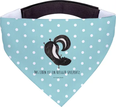 Produktbild von Mr. & Mrs. Panda Tuch Stinktier Handstand - Türkis Pastell - Geschenk, Hund Halstuch, Hundehalstuch, Raubtier, Wildtier, Skunk, Spielplatz, Stinker, Hunde-Halstuch