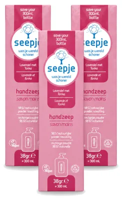 Produktbild von 3 x Seepje Handseife Nachfüller - Lavendel und Tonka - 38 g - Vorteilspackung - 3 Stücke