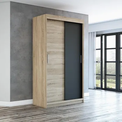 Produktbild von Schwebetürenschrank, 2-türig Schrank 120 cm mit Spiegel PAX