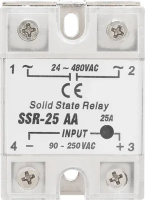 Image de SSR-25 AA 25A Module relais à semi-conducteurs SSR AC-AC Entrée 90-250V AC Sortie 24-480V AC