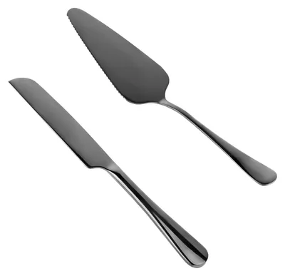 Kuchenschneider-Set, Edelstahl, 2-teilig, schwarz