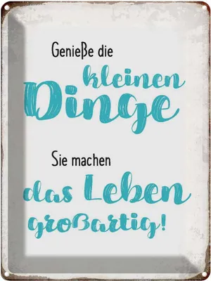 Produktbild von vianmo Blechschild 40x30 cm genieße kleine Dinge sie machen Spruch Zitat