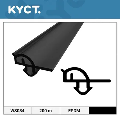 Obrázok produktu pre Tesnenie okien a dverí z EPDM, čierne, PVC, okná, dvere, gumové tesnenie, tesniaci profil WS034, 200 m