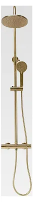 Produktbild von Duschsäule mit Thermostat PAROT BRUSHED GOLD Messing-Duschsystem für Badezimmer (Gold)