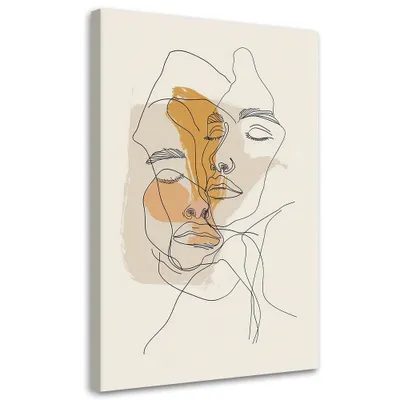 Produktbild von Leinwandbild Minimalistische Umrisse 70x100 Feeby Beige bild für die wand bereit zum aufhängen