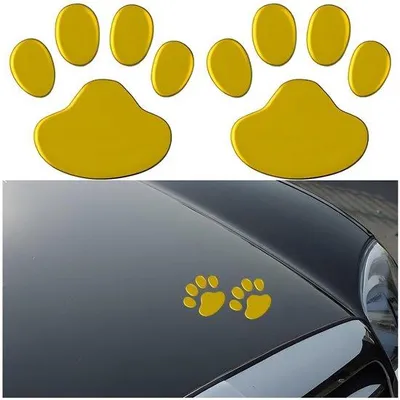 Productafbeelding van Autosticker-set - 3D-chroomdesign - PVC - Universeel - 7 x 6 cm - Eenvoudig aan te brengen - Autodecoratiesticker