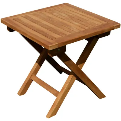 Produktbild von AS-S TEAK Klapptisch Holztisch Gartentisch Garten Tisch Beistelltisch 45x45cm Holz JAV-PICNIC