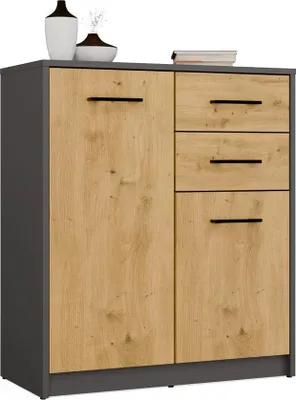 Produktbild von Kommode Alois Artisan-Eiche / Anthrazit mit 2 Türen und 2 Schubladen